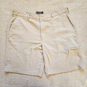 Pebble Beach Performance Mens Golf Shorts 42 Beige Polyester Spandex Comfort Fit